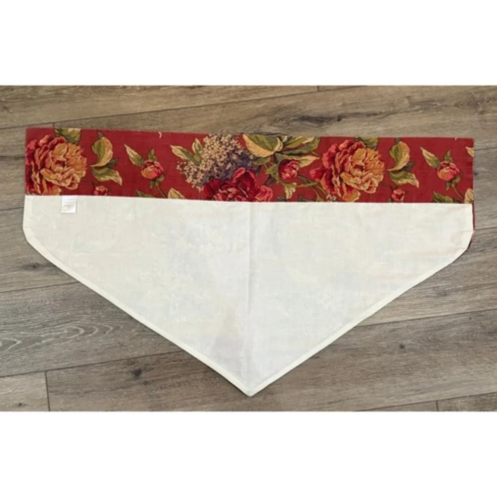 Croscill Serena Valance Red Floral‎ 40x23 Country Cottage Window Curtain